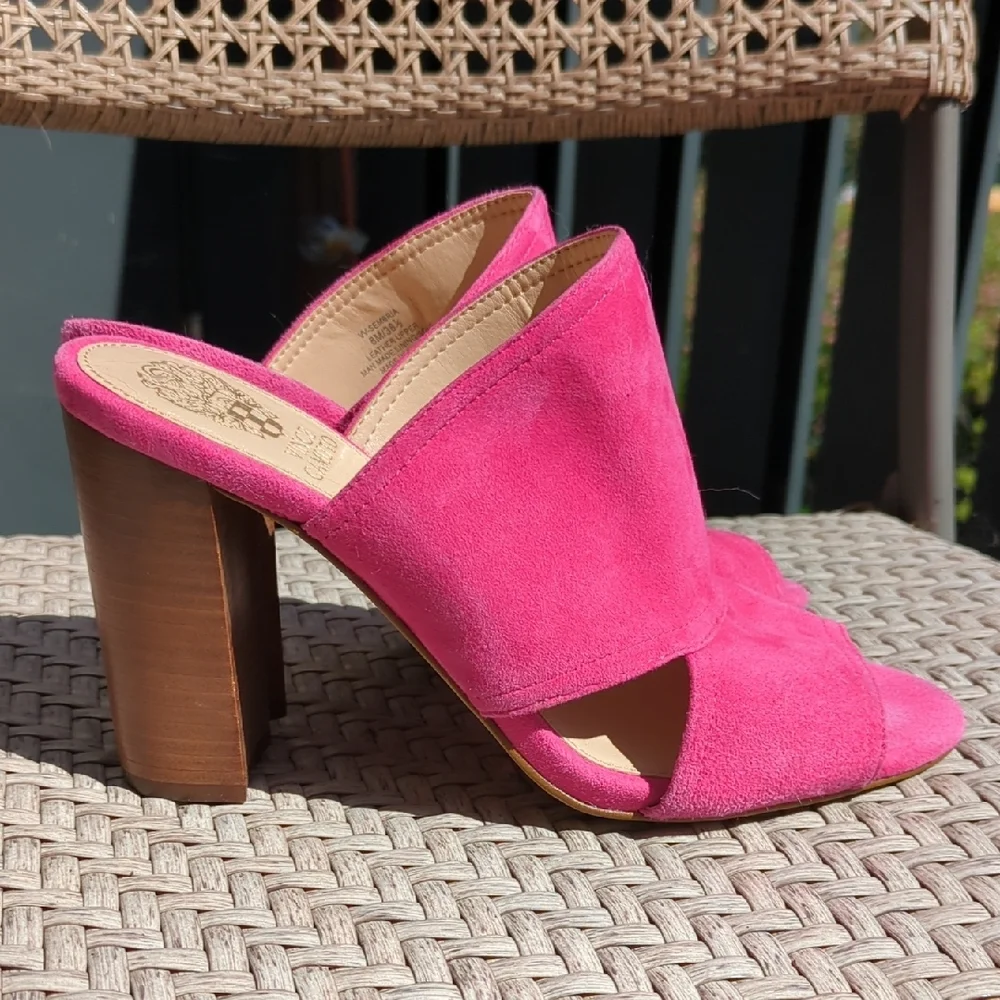 Pink Suede Women's Mules - Picture 2 of 7